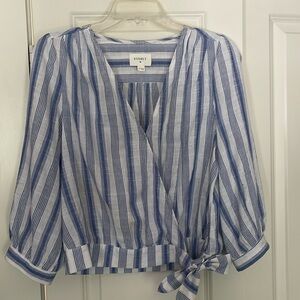 Everly Blue Striped Woman’s Top, Medium
